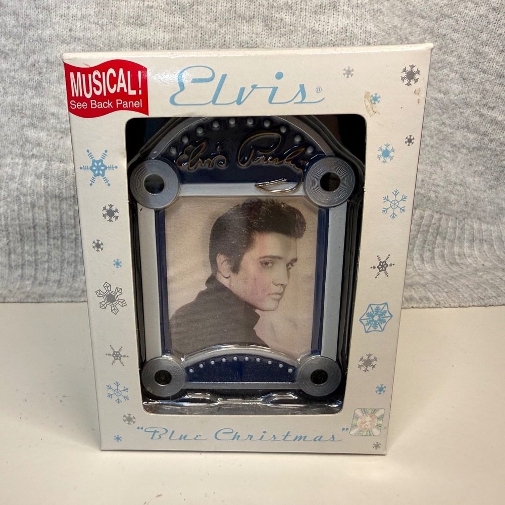 Elvis Presley Ornament Blue Christmas Musical Jukebox 2003 American Greetings